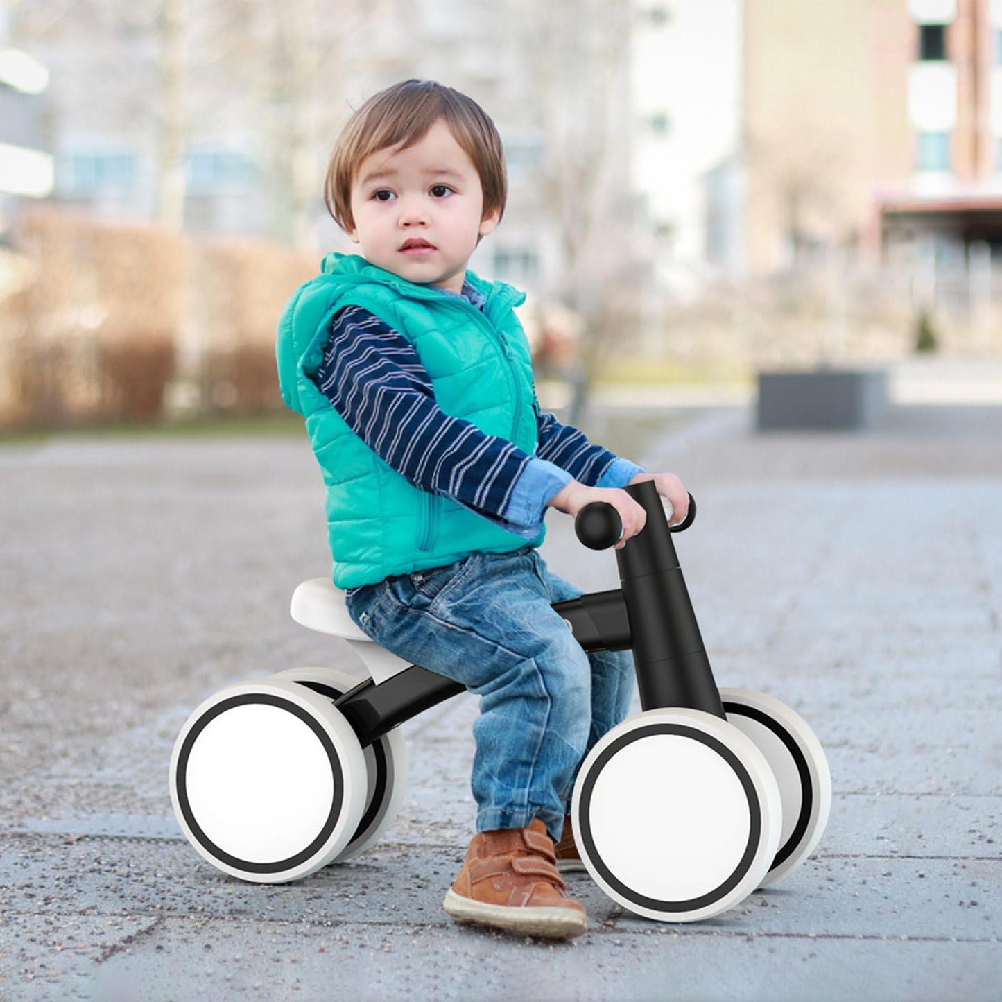 SEREED Baby Balance Bike for 1 Year Old Boys Girls 12-24 Month Toddler Balance Bike, 4 Wheels Toddler First Bike, First Birthday Gifts