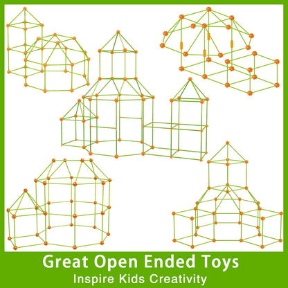 V-Opitos 180 Pack Fort Building Kits for Kids Age 4, 5, 6, 7, 8+ Years Old, Creative STEM Building Toys for DIY Castles, Tunnels, Play Tent, Ideal Christmas, Birthday Gifts for Boys & Girls