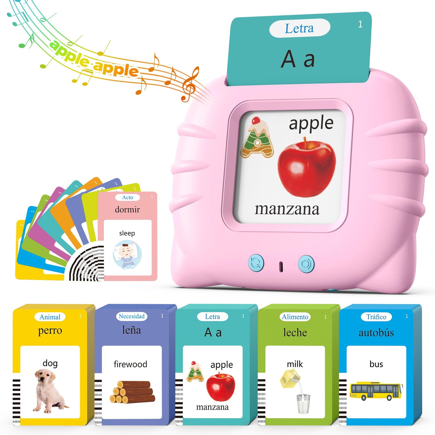 Talking Flash Cards for Toddlers 1 2 3 4 Year Olds, Montessori Language Learning with 224 Words, Pocket Speech Therapy and Autism Playthings, Children's Sensory Educational Device