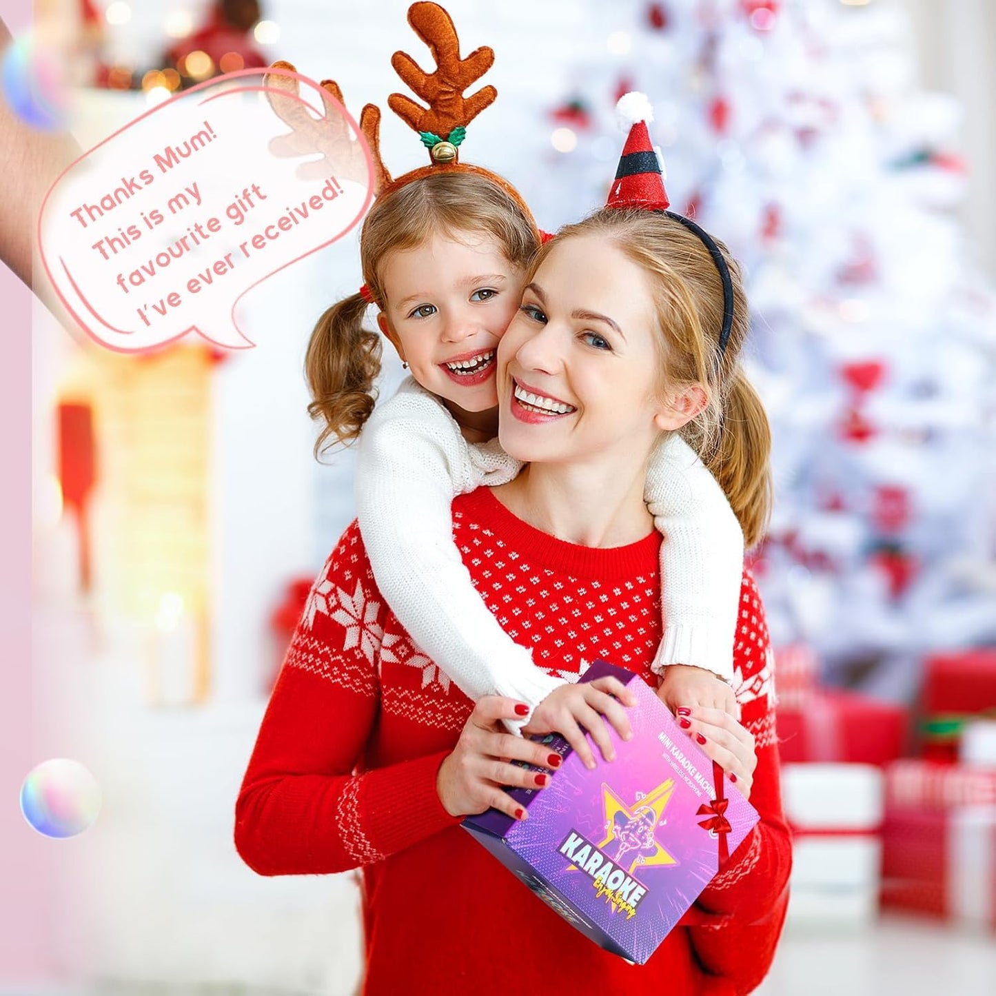 Karaoke Machine for Kids, Portable Mini Speaker with 2 Wireless Microphones, TOP Kids Gifts for Girls Ages 3, 4, 5, 6, 7, 8, 9, 10, 11, 12 +Years Old, 4-12th Christmas Birthday Toy Party (Purple)