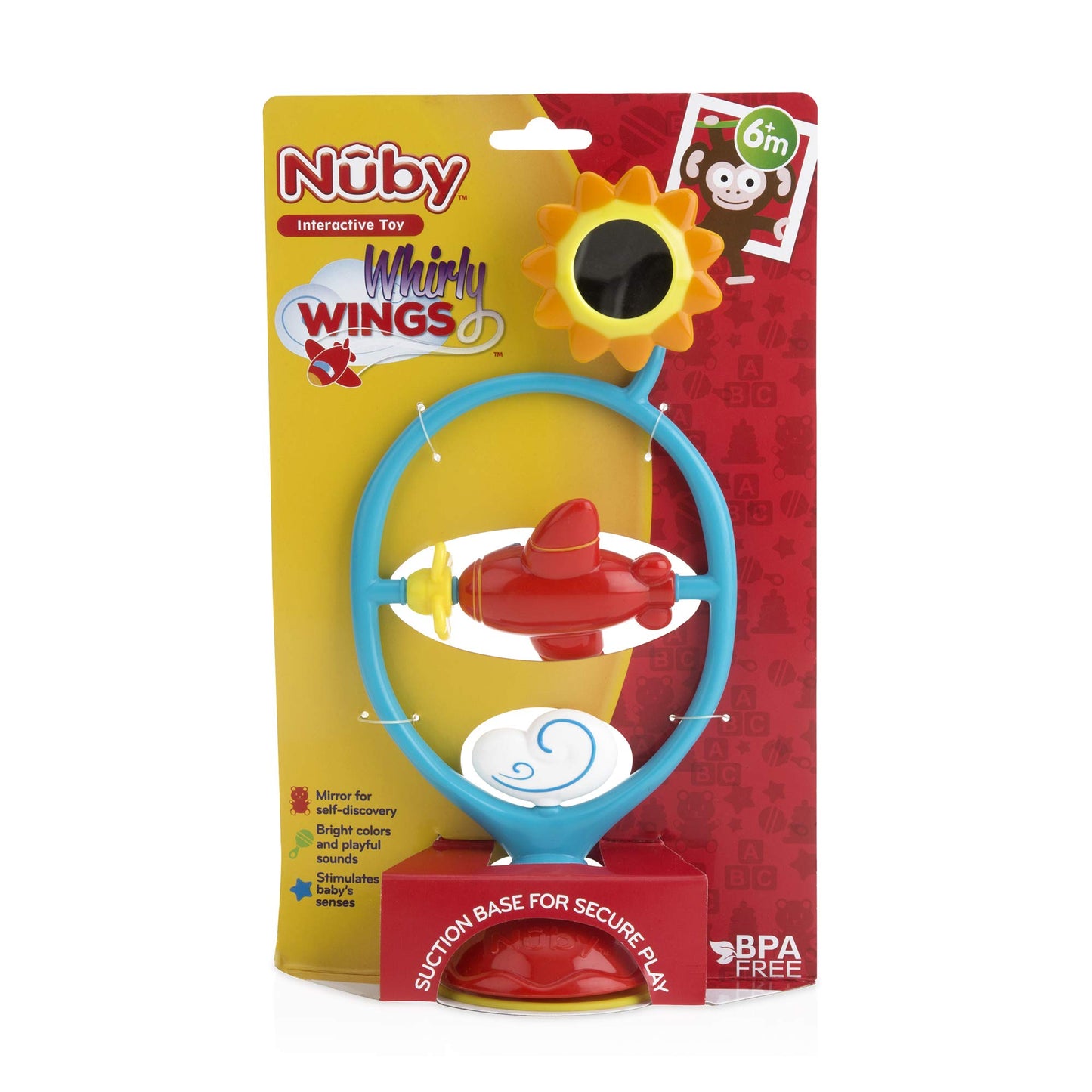 Nuby Silly Spinwheel Toy with Suction Base - Interactive High Chair Toy for Babies and Toddlers - 6+ Months