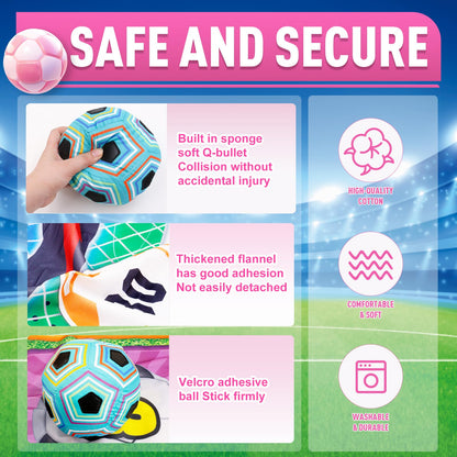 VATOS Toy Soccer Ball Game Set for Boys and Girls, Indoor Outdoor Backyard Toss Soccer Goal Game with 2 Balls, 1 Flannel Target, Soccer Toys for 3-5 6-8 8-12 Years Old Kids Birthday