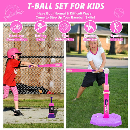 Meland Kids Basketball Hoop, Adjustable Height 3.4ft-6.2ft Toddler Basketball Hoop for Kids Basketball Goal Indoor Outdoor Toys Outside Toys for Boys 3-8