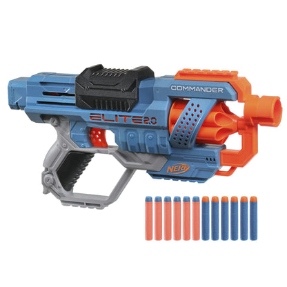 NERF Elite 2.0 Commander RD-6 Dart Blaster, 12 Darts, 6-Dart Rotating Drum, Outdoor Toys, Ages 8 and Up