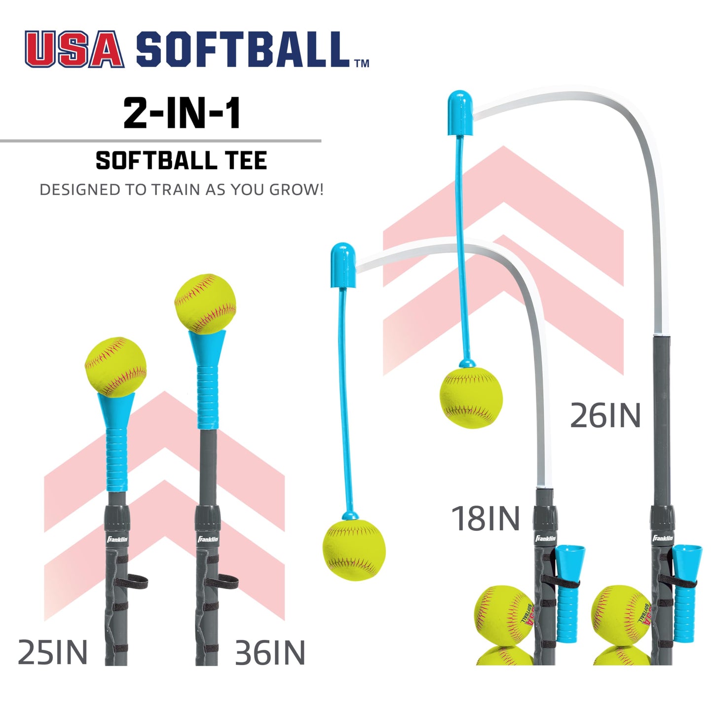 Franklin Sports Grow-with-Me Kids Baseball Batting Tee + Stand Set for Youth + Toddlers - Youth Baseball, Softball + Teeball Hitting Tee Set for Boys + Girls