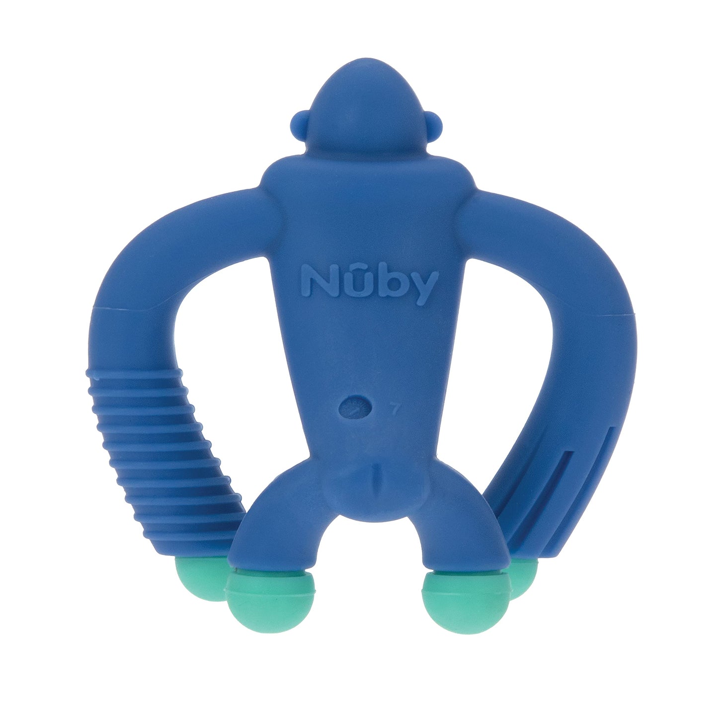 Nuby Geo Zoos Massaging Teether - Baby Teething Toy - Soft Easy Grip - 3+ Months - Elephant