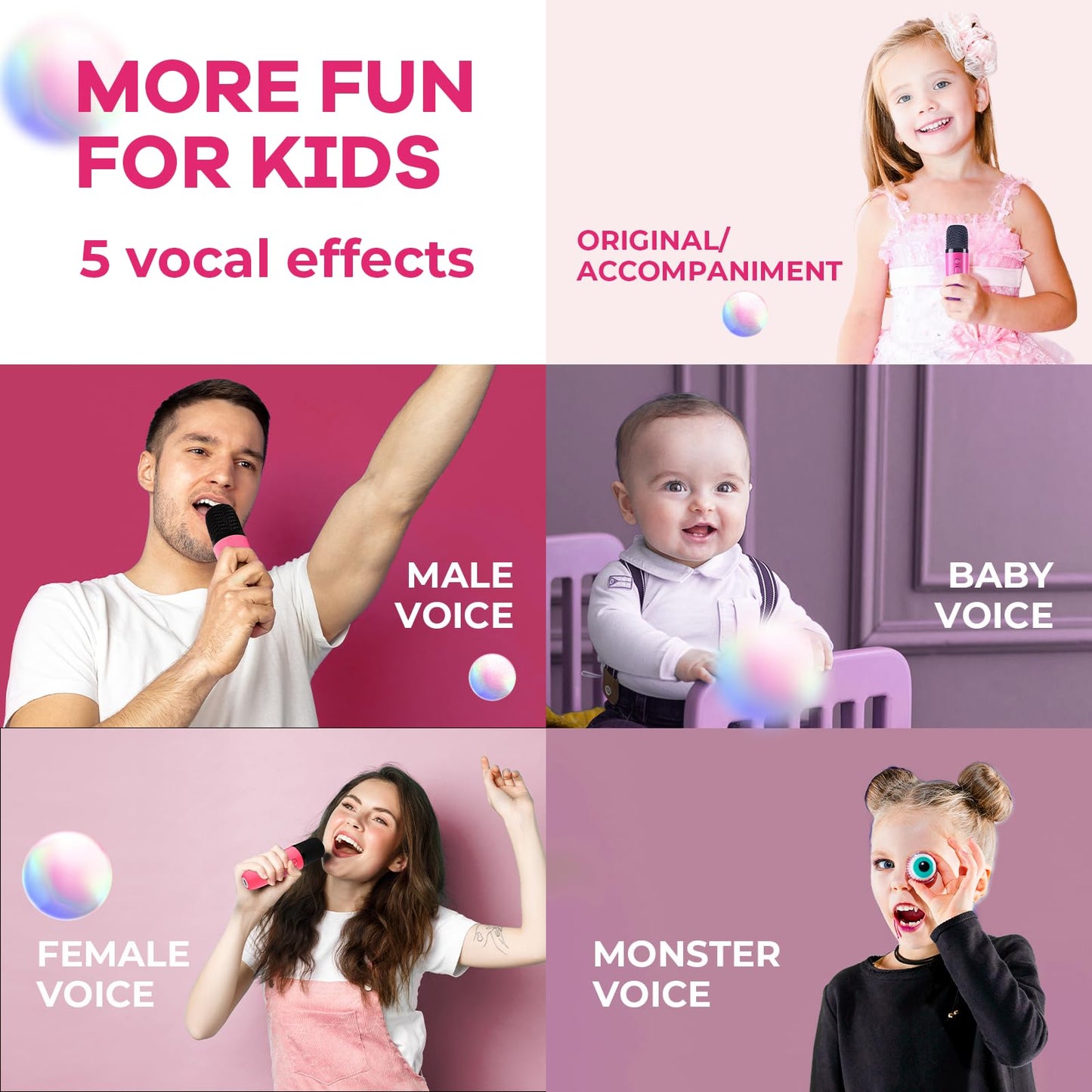 Karaoke Machine for Kids, Portable Mini Speaker with 2 Wireless Microphones, TOP Kids Gifts for Girls Ages 3, 4, 5, 6, 7, 8, 9, 10, 11, 12 +Years Old, 4-12th Christmas Birthday Toy Party (Purple)
