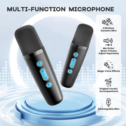 Karaoke Machine for Kids, Portable Mini Speaker with 2 Wireless Microphones, TOP Kids Gifts for Girls Ages 3, 4, 5, 6, 7, 8, 9, 10, 11, 12 +Years Old, 4-12th Christmas Birthday Toy Party (Purple)