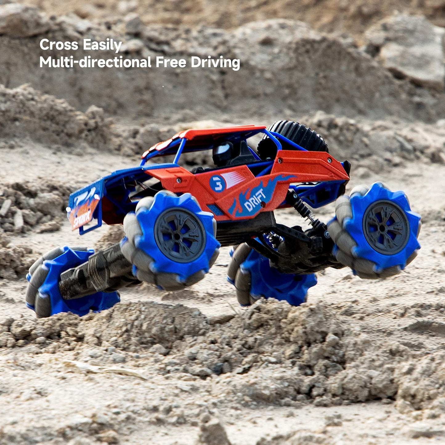4WD Remote Control Gesture Sensor Car,Hand Controlled RC Stunt Car,Double-Sided Vehicle 360° Rotation with Light and Music Spray, Watch Toy Cars for Boys & Girls Birthday