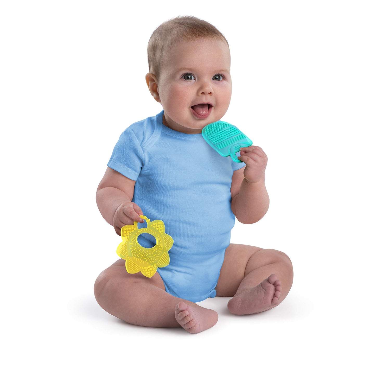 Bright Starts Grab & Spin Baby Rattle & BPA-Free Teether Toy, Ages 3 Months+