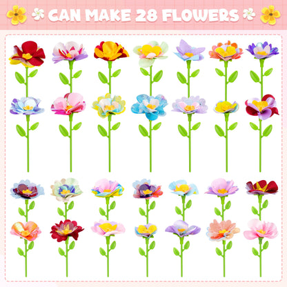 Fabric Flower Bouquets Toys, DIY Craft Kits Toys for Kids - Flower Market Toy, Build Your Flower Bouquet, Arts & Crafts for 4 5 6 7 8 Year Toddler Girl, Educational Activity Preschool B-Day Gifts