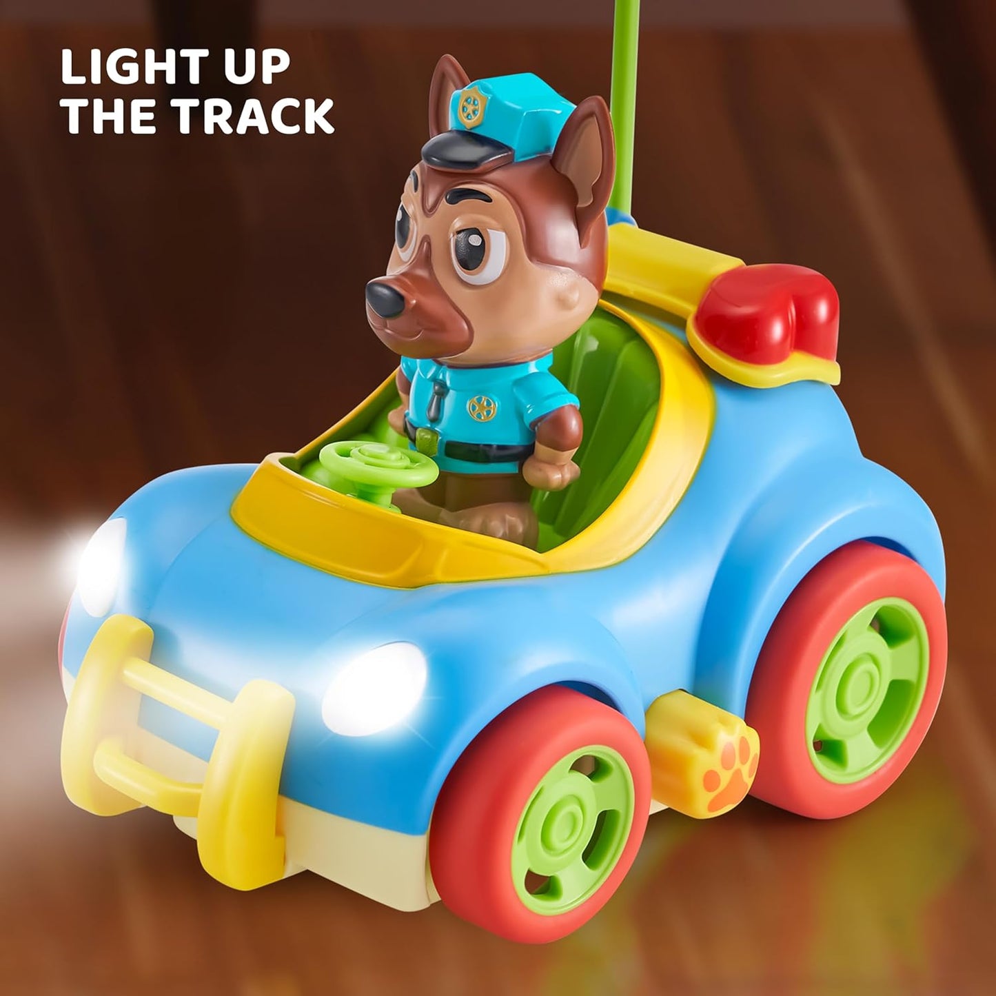 Remote Control Car for Toddlers, 2 Pack RC Cars with Figure Bump & Ejection Play, Kids Cartoon Toys with LED Lights, Music, Volume Control, Christmas Birthday Gift for Boys & Girls