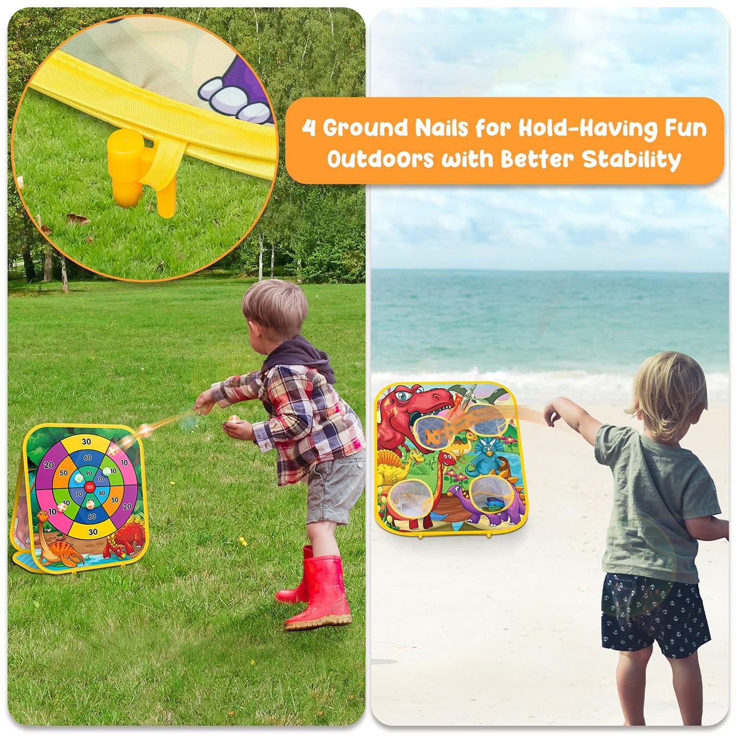 Bean Bag Toss Game for Kids - Cornhole Board Outdoor Toys for Toddlers -Party Activities Carnival Outside Yard Backyard Beach Lawn Games Toy for Kid Boys Girls Age 3 4 5 6 7 8 Year Old Birthday Gifts