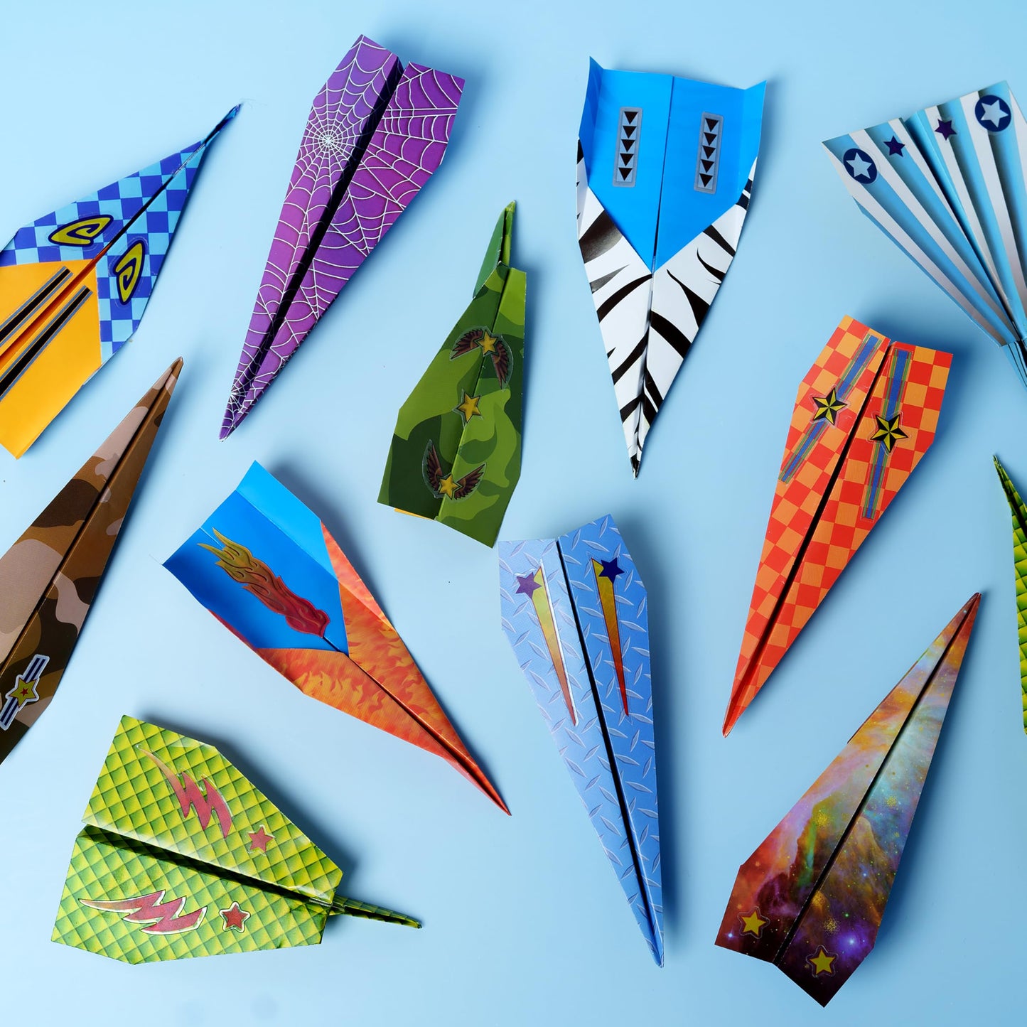 Creativity for Kids Paper Airplane Squadron - Create 20 Paper Airplanes, Crafts for Boys and Girls, Stocking Stuffers and Gift for Boys, Kids Activities for Ages 6-8+