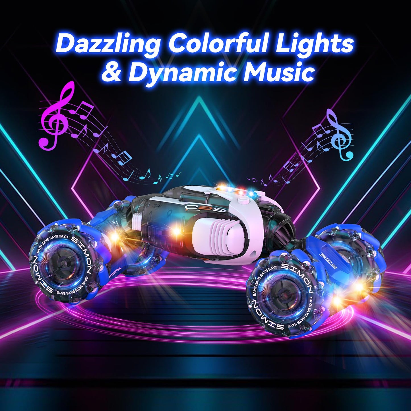 Gesture Sensing RC Stunt Car, 360° Rotating 4WD Remote Control Transform Hand Controlled Car - Fun Toys for 6 7 8 9 10 11 12 13 Year Old Boys Girls Birthday Gifts