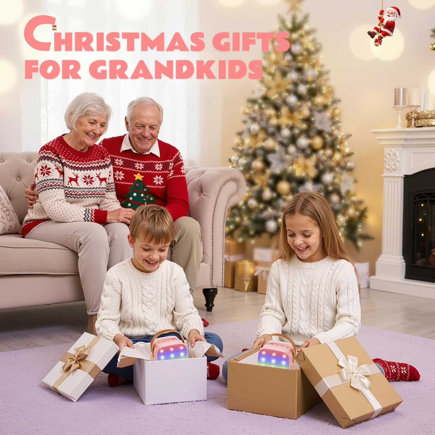 Karaoke Machine for Kids, Portable Mini Speaker with 2 Wireless Microphones, TOP Kids Gifts for Girls Ages 3, 4, 5, 6, 7, 8, 9, 10, 11, 12 +Years Old, 4-12th Christmas Birthday Toy Party (Purple)