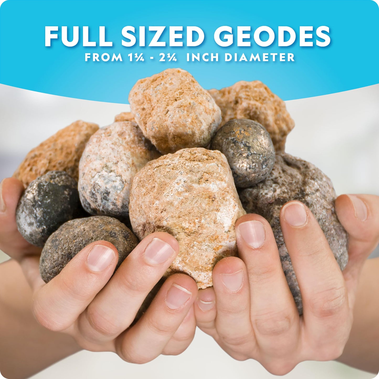 NATIONAL GEOGRAPHIC Break Open 10 Premium Geodes – Includes Goggles and 2 Display Stands - Great STEM Science Kit, Geology Gift for Kids, Break Your Own Geodes with Crystals, Toys for Boys and Girls