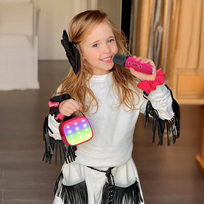 Karaoke Machine for Kids, Portable Mini Speaker with 2 Wireless Microphones, TOP Kids Gifts for Girls Ages 3, 4, 5, 6, 7, 8, 9, 10, 11, 12 +Years Old, 4-12th Christmas Birthday Toy Party (Purple)