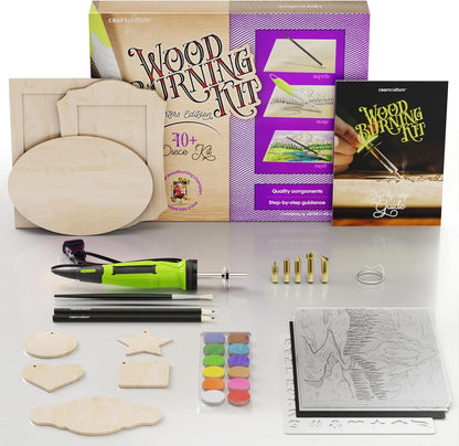 Beginners Wood Burning Kit for Kids and Teenage Boys & Girls Cool Gifts for Boy or Girl Craft Projects Birthday Gift Idea for Older Children Teen Woodburning DIY Hobby Kits Art Activities