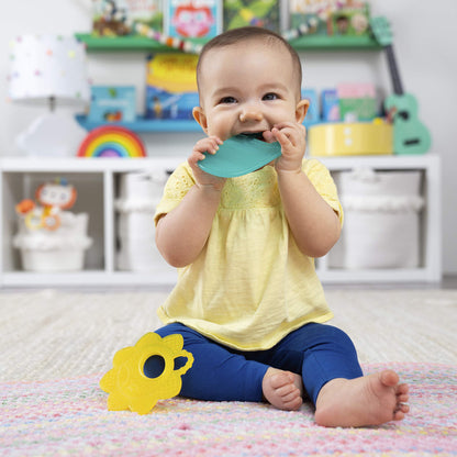 Bright Starts Grab & Spin Baby Rattle & BPA-Free Teether Toy, Ages 3 Months+