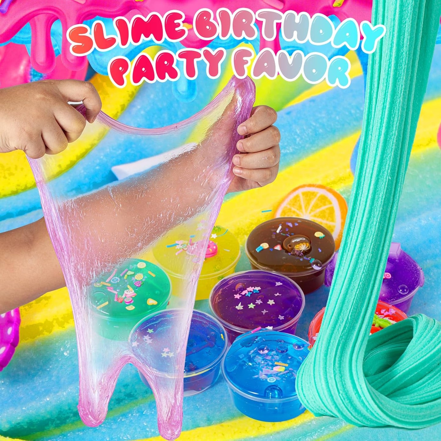 Jumbo DIY Slime Making Kit with Colors, Glitters, Containers, Mixing Tools, Storage Box, Multiple Combinations
