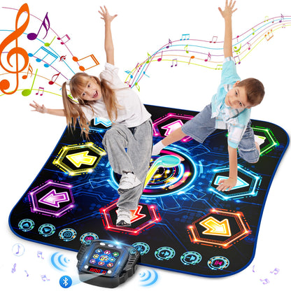Dance Mat for 3-12 Year Old Girls, Electronic Dance Pad with 8 Button & Wireless Bluetooth, Music Dance Toy Birthday Xmas Gifts for Kids 3 4 5 6 7 8 9 10+ Year Old