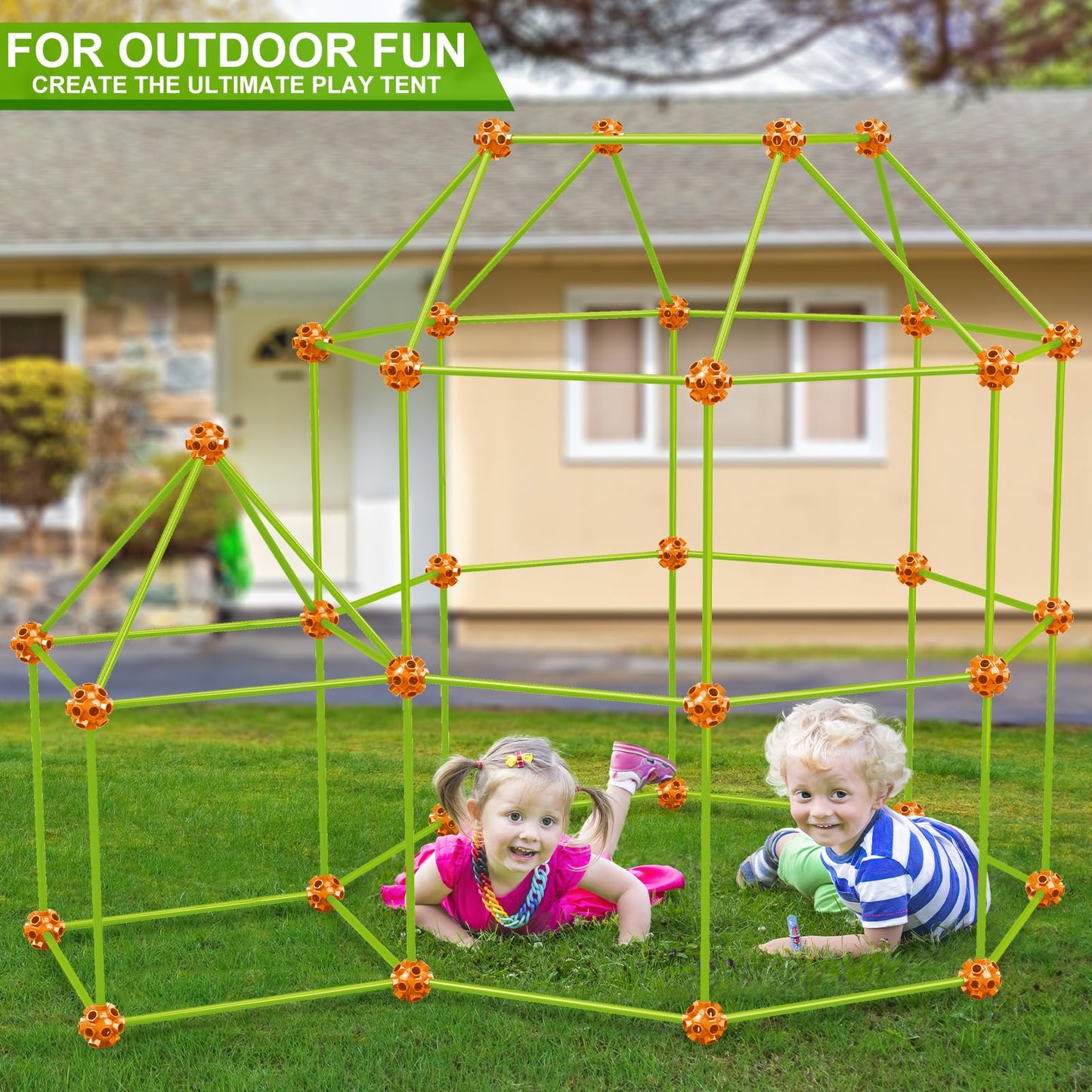 V-Opitos 180 Pack Fort Building Kits for Kids Age 4, 5, 6, 7, 8+ Years Old, Creative STEM Building Toys for DIY Castles, Tunnels, Play Tent, Ideal Christmas, Birthday Gifts for Boys & Girls