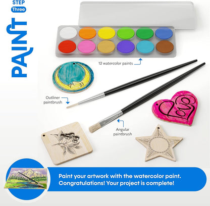 Beginners Wood Burning Kit for Kids and Teenage Boys & Girls Cool Gifts for Boy or Girl Craft Projects Birthday Gift Idea for Older Children Teen Woodburning DIY Hobby Kits Art Activities