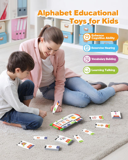 Talking Flash Cards for Toddlers 1 2 3 4 Year Olds, Montessori Language Learning with 224 Words, Pocket Speech Therapy and Autism Playthings, Children's Sensory Educational Device