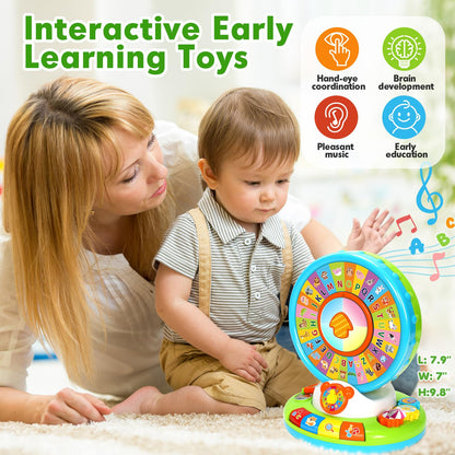 Toys for 1 2 3 Years Old Boys Girls, Musical Spin & Sing Alphabet Zoo with Lights & Sounds, Learning Educational Toys for Toddler 1-3, Christmas Birthday Gifts for Baby Kids Age 6-9-12-18 Months