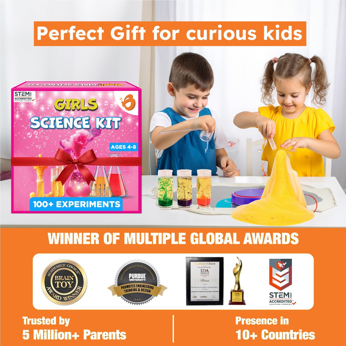 Butterfly EduFields 150+ Girls Science Kit for Kids 8-12 Ages 8 9 10 11 12 Years | Girls Science Experiments | Birthday for Girls | Girls Toys | Fun STEM Learning and Educational Toys