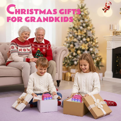 Karaoke Machine for Kids, Portable Mini Speaker with 2 Wireless Microphones, TOP Kids Gifts for Girls Ages 3, 4, 5, 6, 7, 8, 9, 10, 11, 12 +Years Old, 4-12th Christmas Birthday Toy Party (Purple)