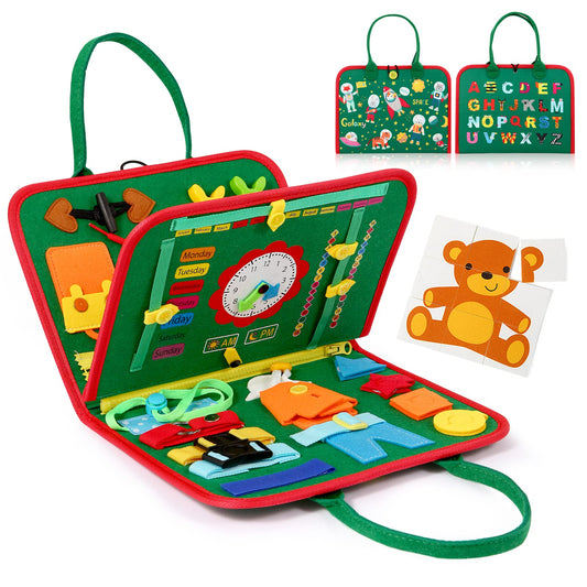 Hooku Busy Board for 1 Year Old, Montessori Sensory Toys for Toddlers 1-3, Fine Motor Learning Activities, Toddler Travel Toys, Birthday Gifts for Baby Boy or Girl