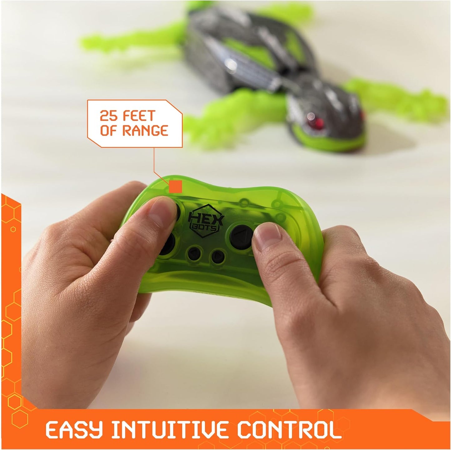 HEX BOTS Wall Crawler Gecko, Rechargeable Remote Control Robot Kids Toys, Climbs up Walls for Prank Toys & Games, RC Robot Toys for Boys & Girls Ages 4 & Up