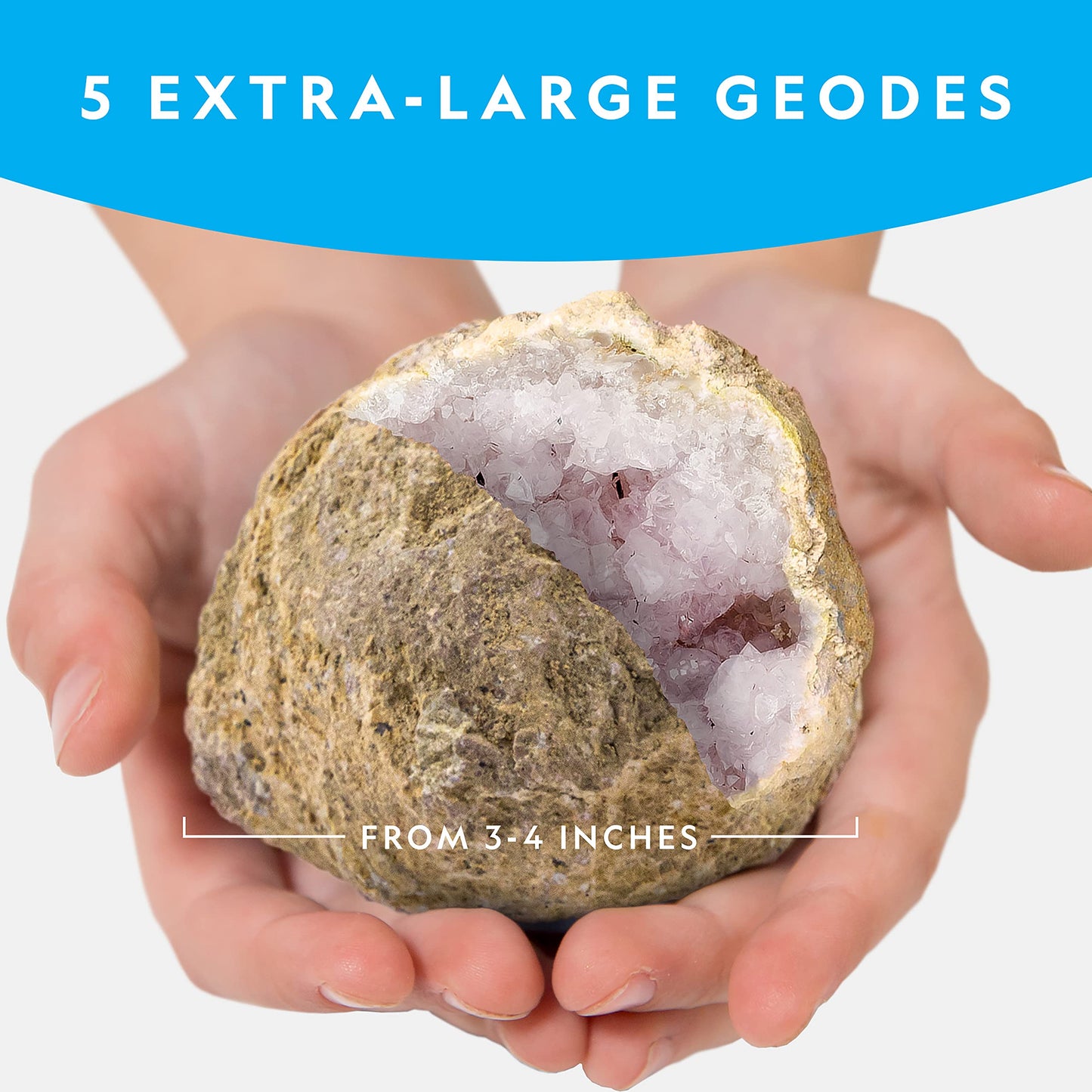 NATIONAL GEOGRAPHIC Break Open 10 Premium Geodes – Includes Goggles and 2 Display Stands - Great STEM Science Kit, Geology Gift for Kids, Break Your Own Geodes with Crystals, Toys for Boys and Girls
