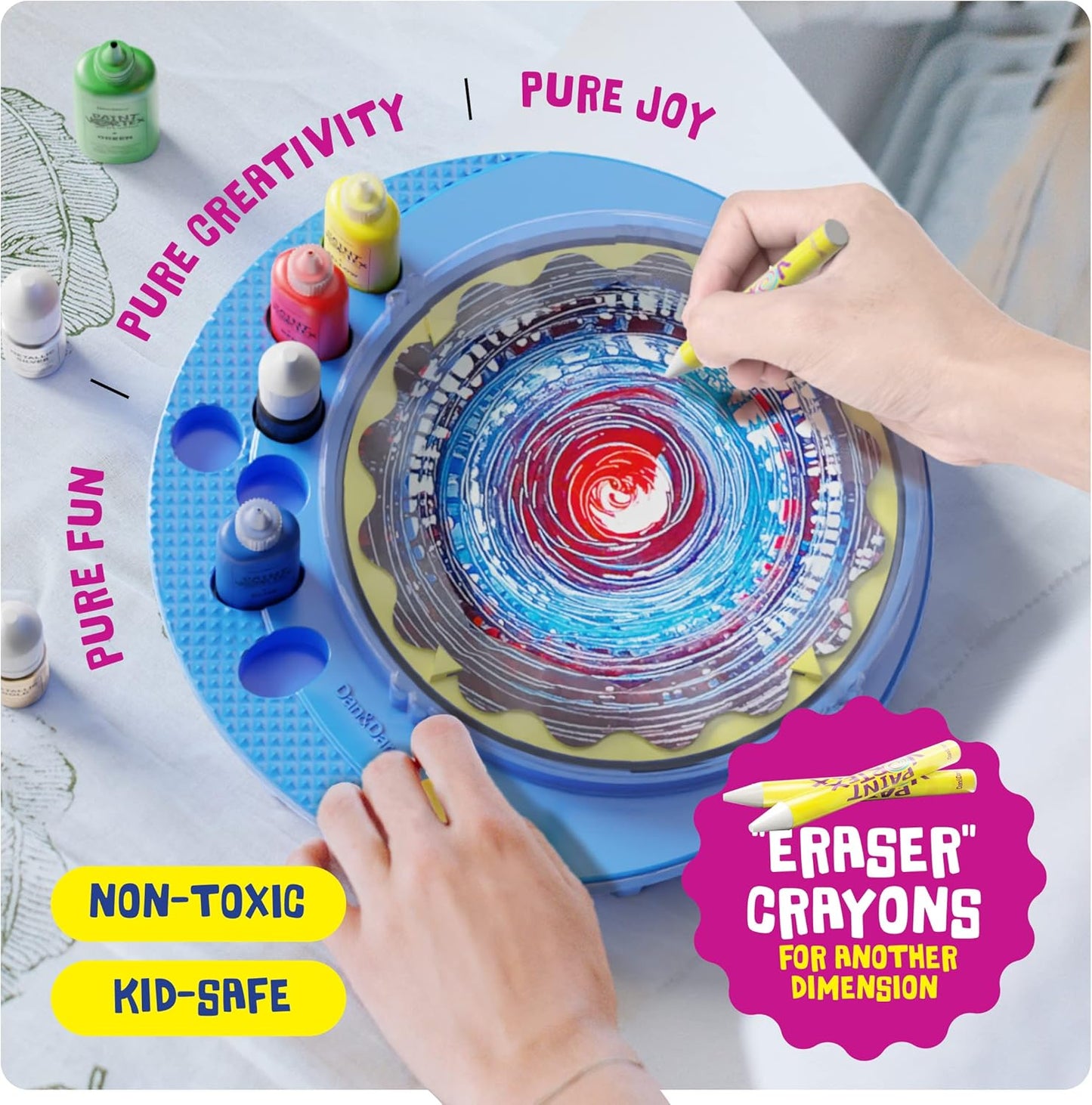 Paint Spin Art Machine Kit for Kids - Arts & Crafts for Boys & Girls Ages - Art Craft Set Gifts for 6-9 Year Old Boy, Girl- Cool Painting Spinner Toys Kits - Birthday Gift Ideas for Ages 6-12 Years