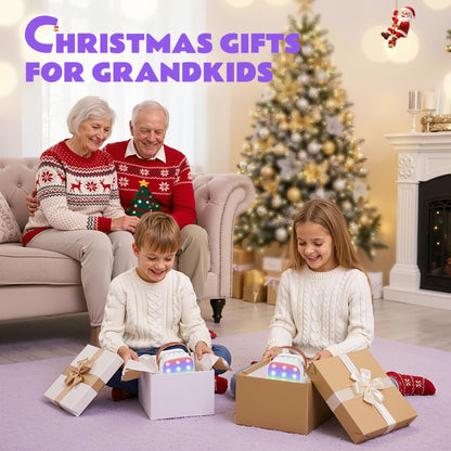 Karaoke Machine for Kids, Portable Mini Speaker with 2 Wireless Microphones, TOP Kids Gifts for Girls Ages 3, 4, 5, 6, 7, 8, 9, 10, 11, 12 +Years Old, 4-12th Christmas Birthday Toy Party (Purple)