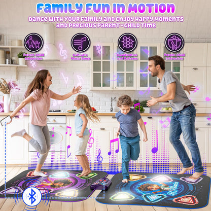 Dance Mat for 3-12 Year Old Girls, Electronic Dance Pad with 8 Button & Wireless Bluetooth, Music Dance Toy Birthday Xmas Gifts for Kids 3 4 5 6 7 8 9 10+ Year Old