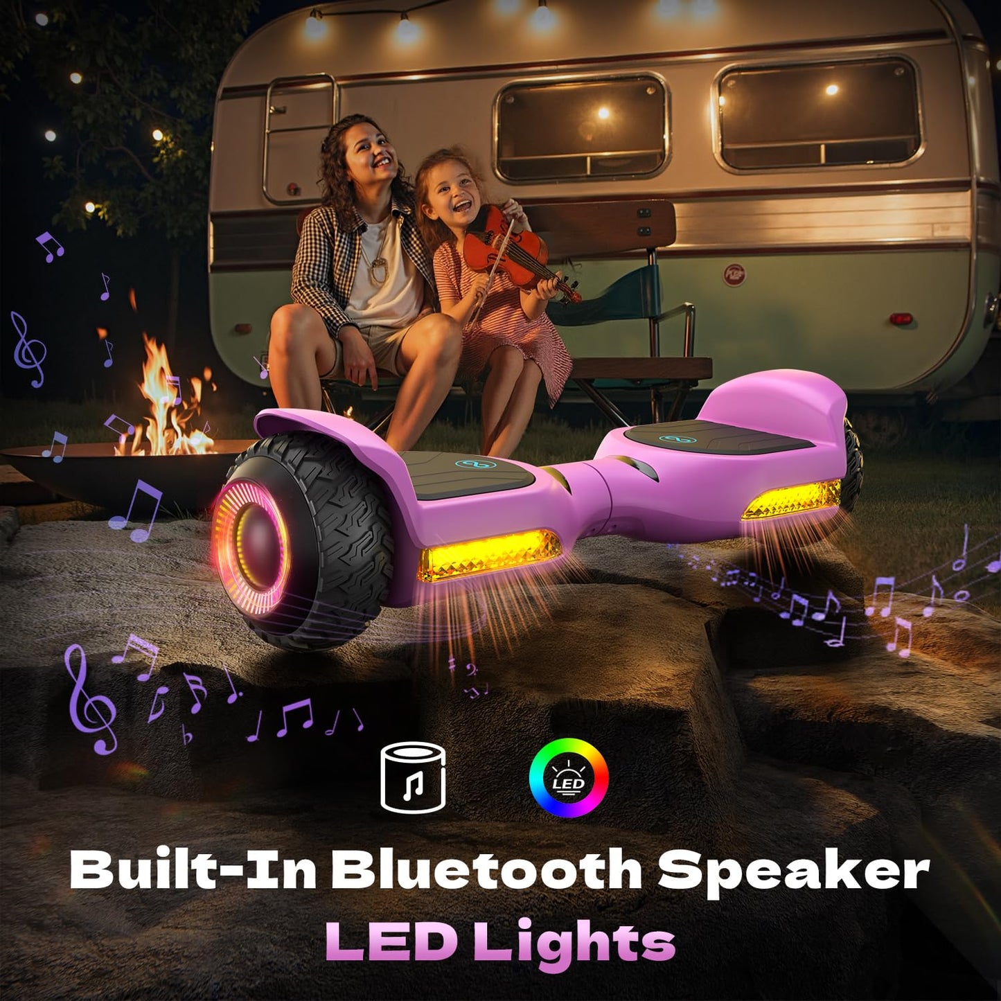 Gyroor Hoverboard New G13 All Terrain Hoverboard with LED Lights & 500W Motor, Self Balancing Off Road Hoverboards with Bluetooth for Kids ages 6-12 and Adults