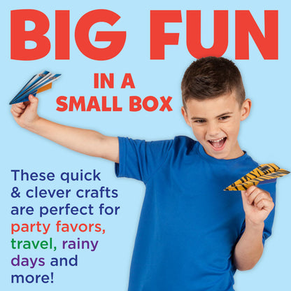 Creativity for Kids Paper Airplane Squadron - Create 20 Paper Airplanes, Crafts for Boys and Girls, Stocking Stuffers and Gift for Boys, Kids Activities for Ages 6-8+