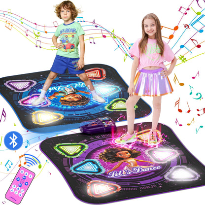 Dance Mat for 3-12 Year Old Girls, Electronic Dance Pad with 8 Button & Wireless Bluetooth, Music Dance Toy Birthday Xmas Gifts for Kids 3 4 5 6 7 8 9 10+ Year Old