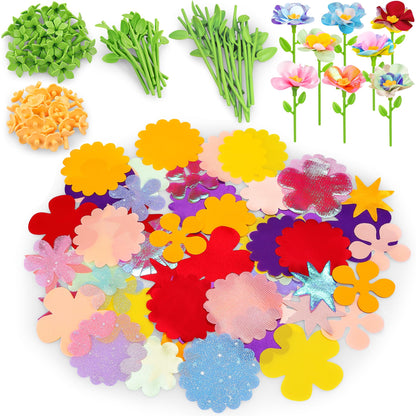 Fabric Flower Bouquets Toys, DIY Craft Kits Toys for Kids - Flower Market Toy, Build Your Flower Bouquet, Arts & Crafts for 4 5 6 7 8 Year Toddler Girl, Educational Activity Preschool B-Day Gifts