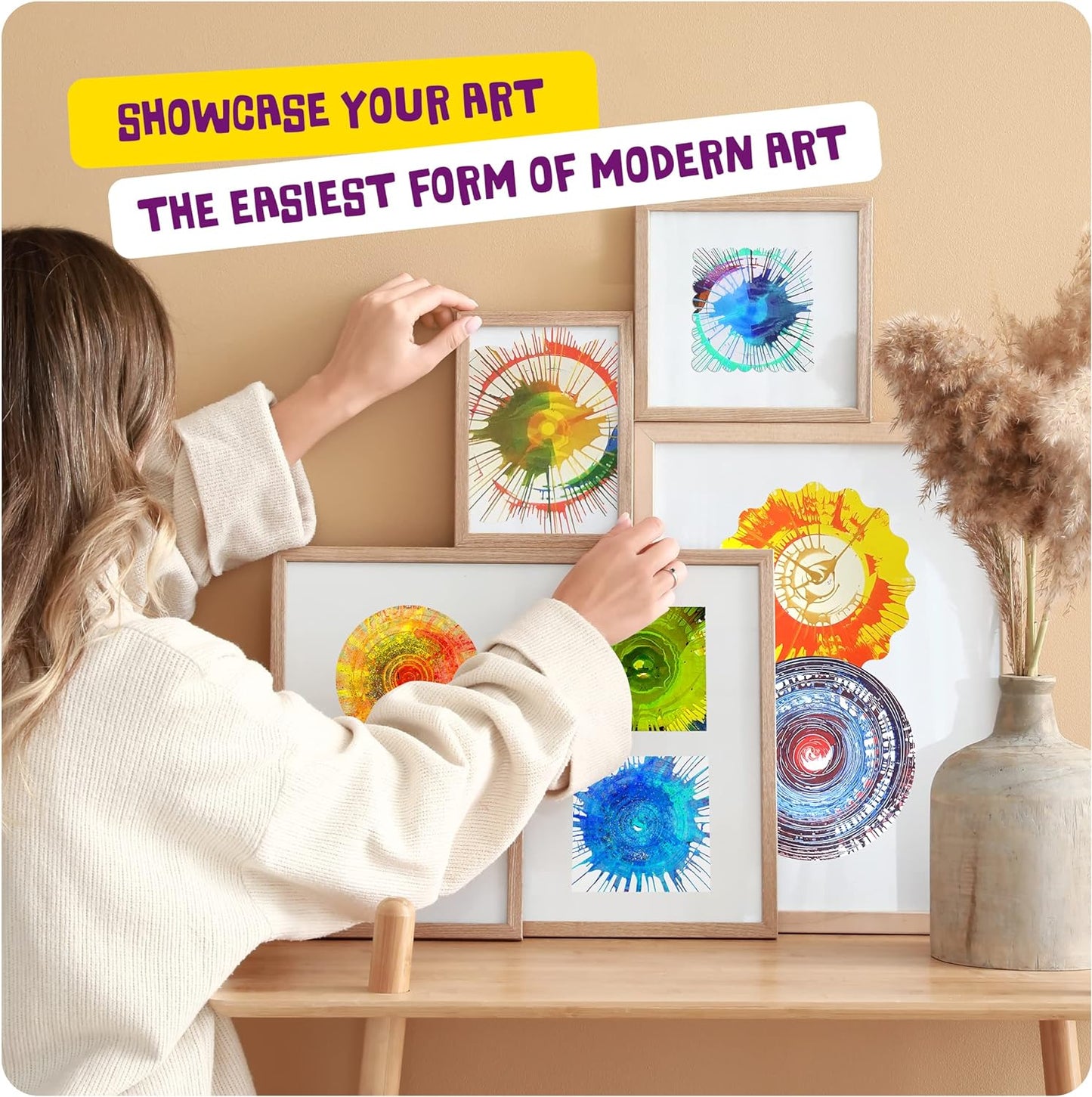 Paint Spin Art Machine Kit for Kids - Arts & Crafts for Boys & Girls Ages - Art Craft Set Gifts for 6-9 Year Old Boy, Girl- Cool Painting Spinner Toys Kits - Birthday Gift Ideas for Ages 6-12 Years
