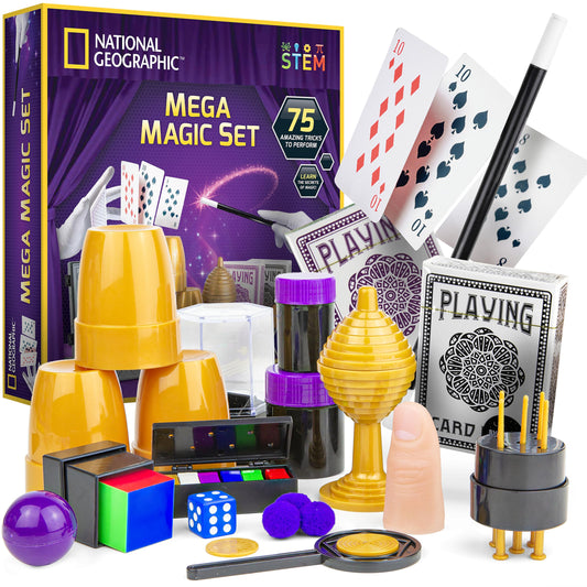 National Geographic Kids Magic Set - 45 Magic Tricks for Kids to Perform with Step-by-Step Video Instructions for Each Trick Provided by a Professional Magician, Toys for Boys and Girls