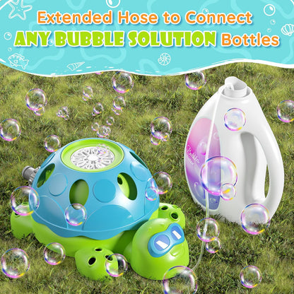 Water Sprinkler for Kids, 2-in-1 Sprinkler Toys with Bubble Machine, Turtle Toddler Outdoor Backyard Games Splashing Toys for Summer Fun, Children's Sprinkler for Kids Age 3-5 4-8 Girls Boys Gift
