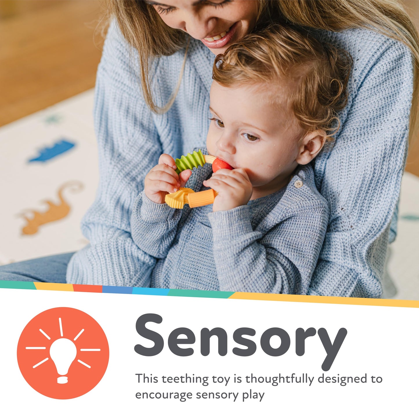 Nuby Silicone Carrot Tube Teether - Baby Teething Toy - Massaging Bristles for Sore Gums - 3+ Months