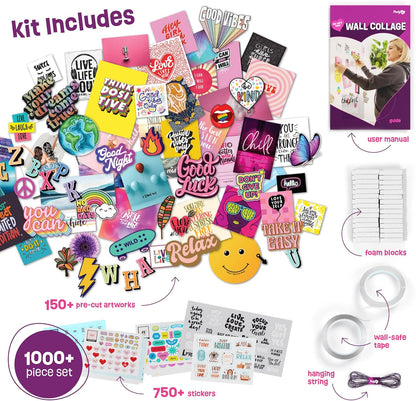 Wall Collage Kit for Teen & Tween Girls - Arts Craft Gift Ideas for Age 11, 12,13, 14, 15, 16 Year Old Girl - Birthday Gifts and Stuff for Teenage Bedroom Decor - Teens Creative Crafts Kits Teenager