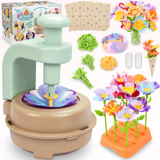 Fabric Flower Bouquets Toys, DIY Craft Kits Toys for Kids - Flower Market Toy, Build Your Flower Bouquet, Arts & Crafts for 4 5 6 7 8 Year Toddler Girl, Educational Activity Preschool B-Day Gifts